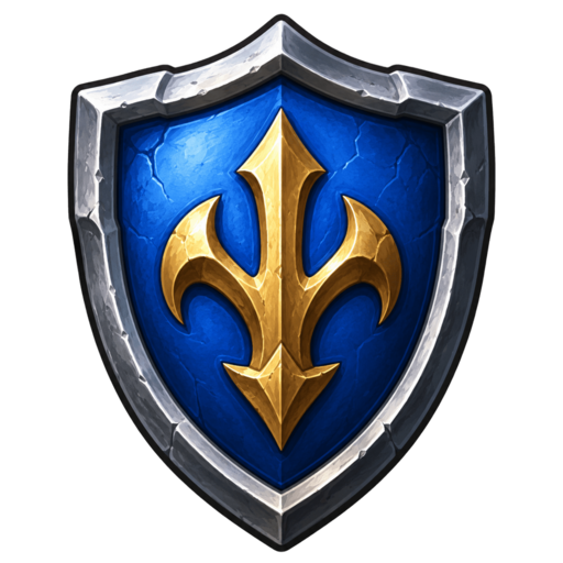 Blue and gold shield tile